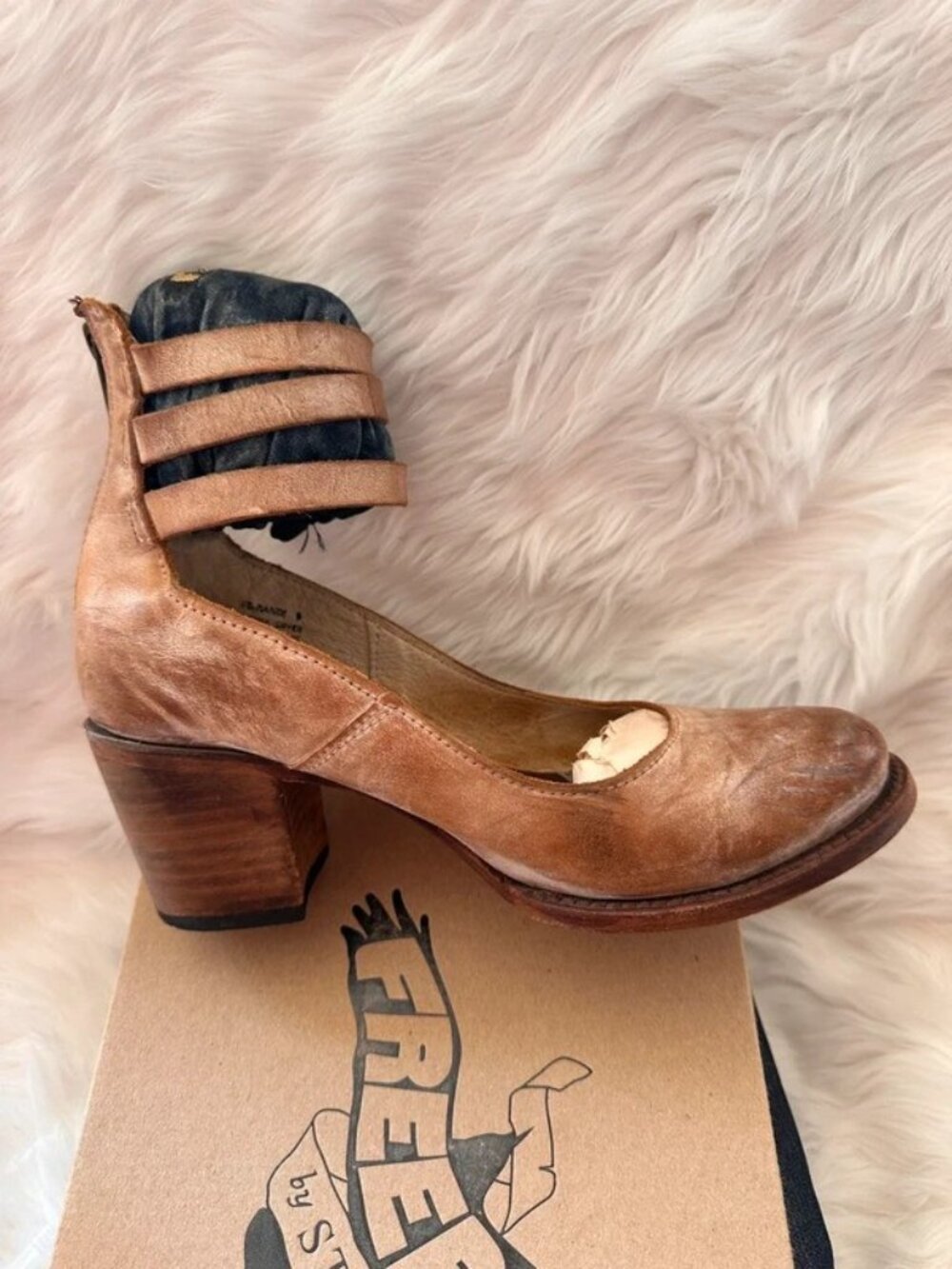 Freebird by Steven Randi Tan Leather Ankle Boots Women's Size 9 - Picture 4 of 9